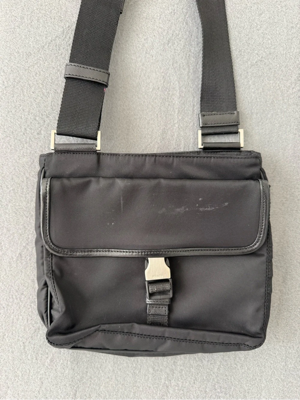 Prada Black Nylon Crossbody Messenger Bag